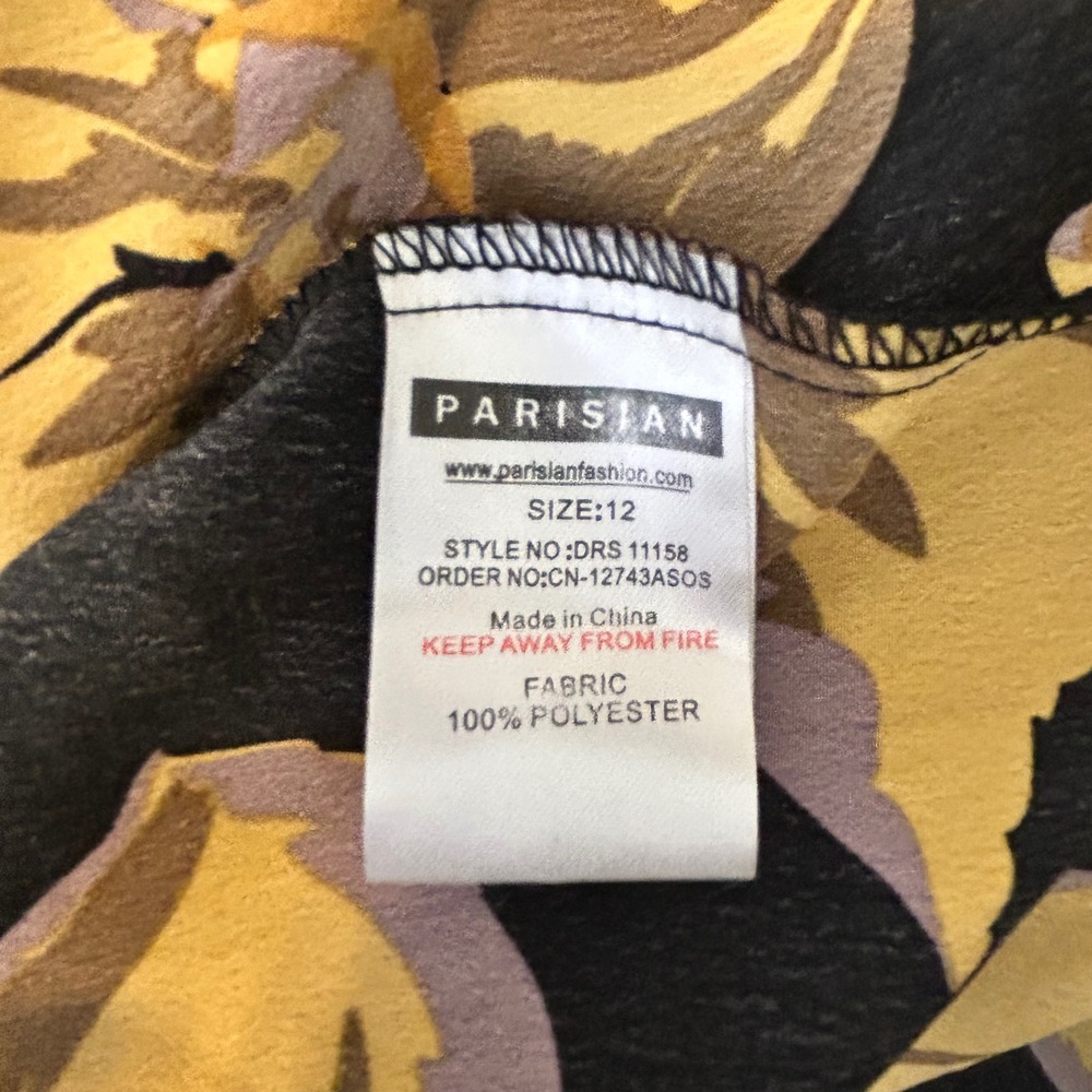 PARISIAN Women Floral Print Faux Wrap Ruffle Long Sleeve Mini Dress Size 8 - Picture 8 of 8